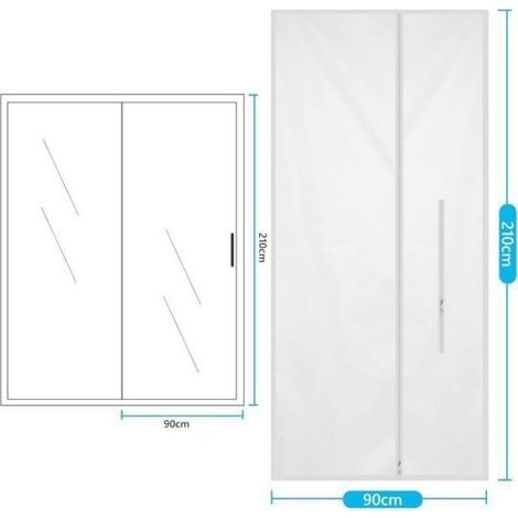 Joint de porte pour climatiseur mobile - - Kit calfeutrage 90x210 cm - Installation facile sans perçage (1/4)