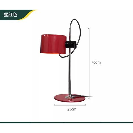 (Rouge) Lampe de table de style moderne, adaptée à une table de chevet, une chambre et un salon. (1/2)