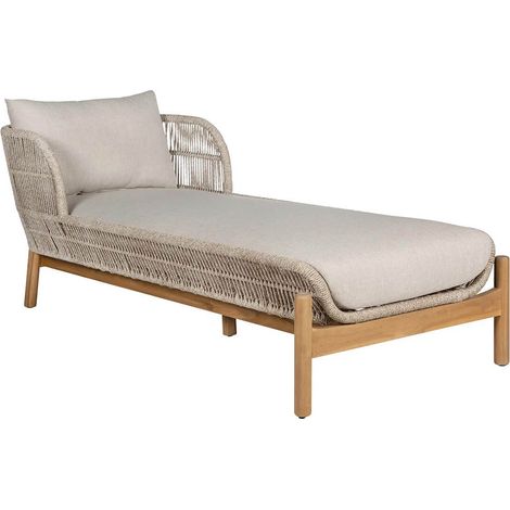 LORIENA - Bain de Soleil en Acacia et Corde Beige avec Coussins (1/5)