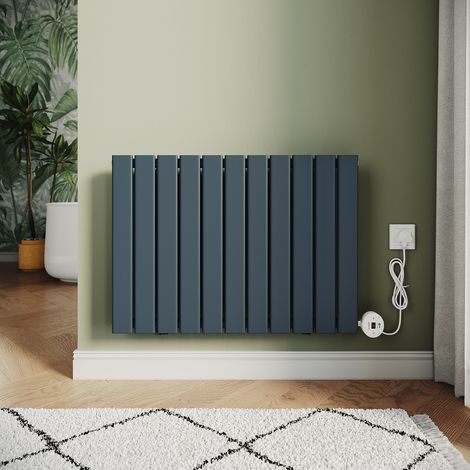 ELEGANT Smart WiFi Electric Steel Radiators Central Heating Radiator Vertical Horizontal Wall Mounted Heater No Plumbing 800W Anthracite 630x832mm