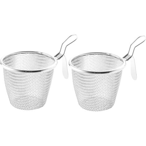 Lot de 2 Écumoires en Acier Inoxydable Argenté pour Fondue Chinoise, Passoire Multifonctionnelle Cuisine à Domicile, Améliorant L'efficacité Culinaire (1/5)