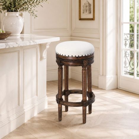 Tabouret de Bar Moderne – Chaise de Bar pour Cuisine et Îlot Central, Structure Stable, Charge 120 kg, Montage Facile- Beige (1/5)