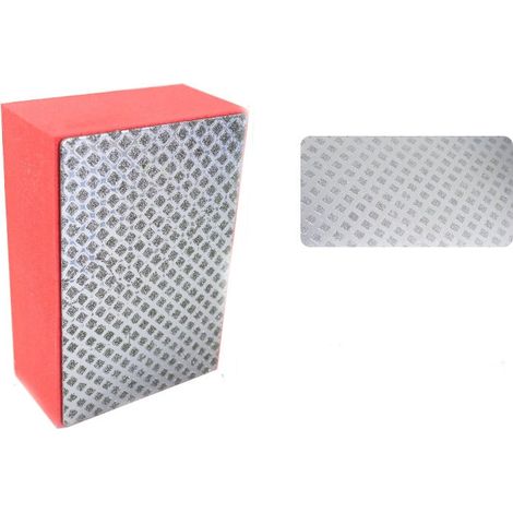 Lot de 4 tampons de polissage à la main, grain 60, bloc de ponçage entièrement diamanté pour le meulage du carrelage, (rouge, 90 × 60 × 30 mm) (1/3)