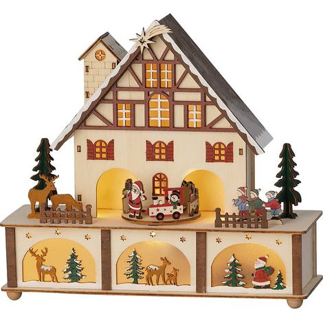 Weihnachtsszene mit LED, Bewegung und Musik 27,00 x 24,30 x 10,00 cm