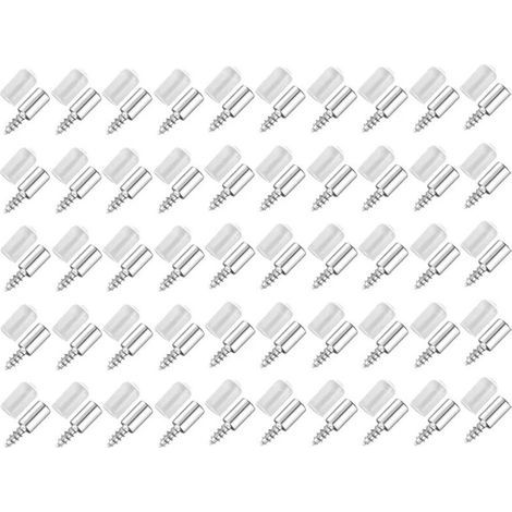 Lntyq 50 Pièces Vis Autotaraudeuses Support,Consoles Pour Etagères,Self-Tapping Screws Cabinet Laminate Support,Utilisé Pour Les Etagères en Verre Etc (1/5)