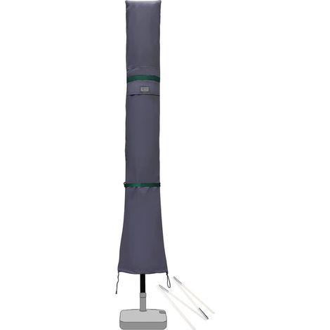 Sekey Housse de Protection pour Ø3m-4m Parasol, couverture de Parasol avec Grilles D’aération, 100% Polyester, Gris foncé (1/5)