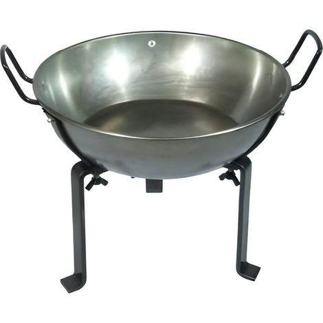 Poêle profonde avec 2 poignées et pieds coloris noir - Ø 55 cm
