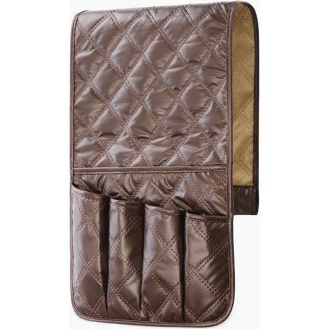 Pochette de rangement murale en tissu marron avec fentes (1/5)