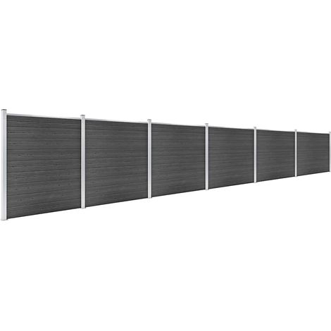 Maison Exclusive - Zaunelement Set WPC 1045x186 cm Schwarz (1/5)