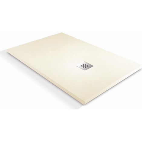 O'Design Solidstone begehbare Duschwanne – 140 x 80 – Creme – Alicante