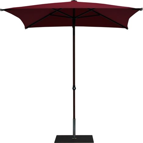 Ombrellone da Giardino 2x2 m Palo Ø38 mm in Alluminio Effetto Legno Tessuto Olefin Trend Wood Bordeaux (1/5)