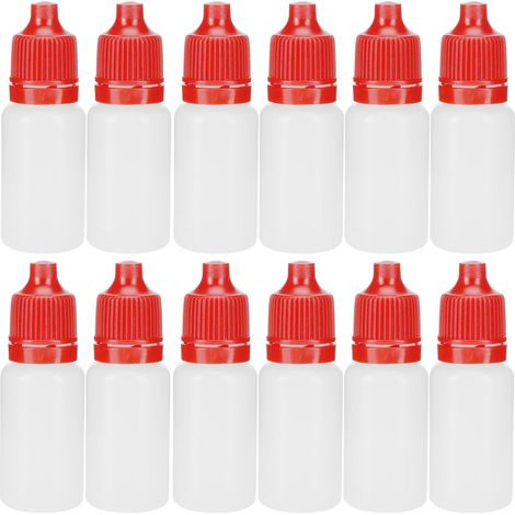 50 Flacons à Gouttes Oculaires 10ml Vides, Souples et Portables avec Bouchon Rouge (1/5)