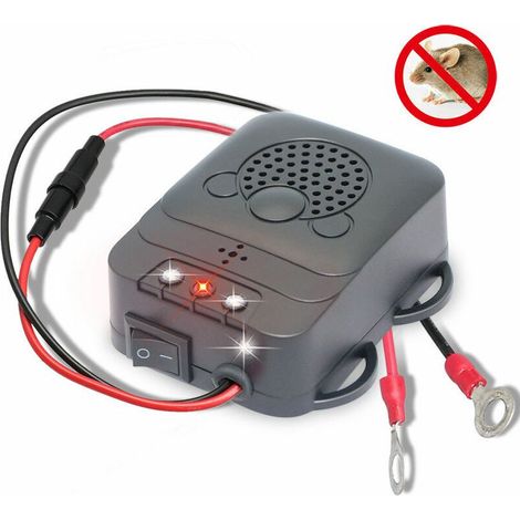 Répulsif ultrasonique pour voiture, anti-rats et anti-martelles électronique avec lumières stroboscopiques LED pour voiture, grange, cuisine (1/4)