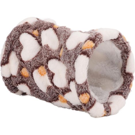 Tunnel pour petits animaux de compagnie, idéal pour l'hiver : hamster, planeur, cochon d'Inde, hérisson. Tunnel de cachette. Accès unique Coffee Love. (1/5)