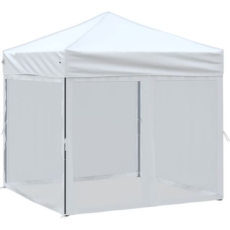 Tente de réception pliable, Pavillon, Pergola, Tente de jardin, avec parois Blanc 2x2 m OIB5541E (1/4)