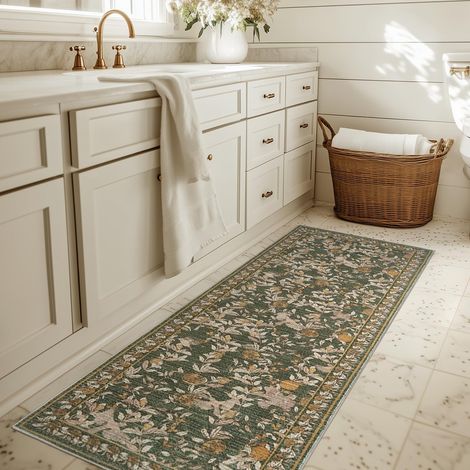 Tapis Salon Vintage 60x213cm Lavable en Machine Antidérapant (1/5)