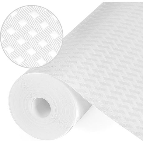 CCYKXA Schubladeneinlage, rutschfeste Schubladenmatte ohne Klebstoff, Kühlschrankmatte zum Schutz von Küchenschubladen (Weiß/30 cm x 300 cm)