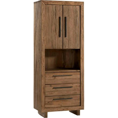 Colonne de rangement en teck recyclé naturel KERALA (1/5)