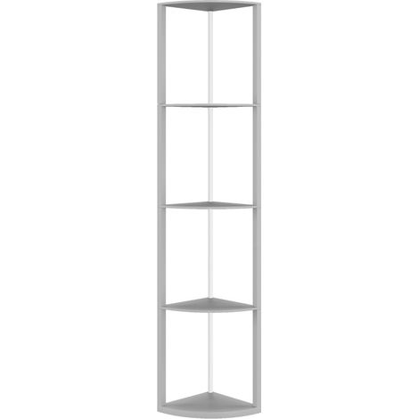 Lámpara de pie LED 42x29,5x163 cm MDF gris con estantería RGB ahorra espacio – MEUBLIV (1/5)