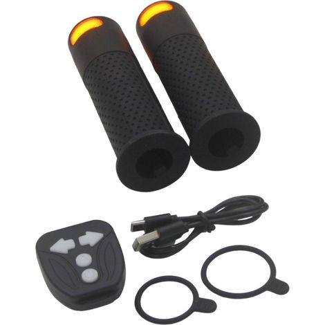 Clignotants pour scooter M365 avec télécommande sans fil, feu de signalisation clignotant haute luminosité, équipement haut de gamme pour la conduite - Kit de clignotants + Noir (tube rond)