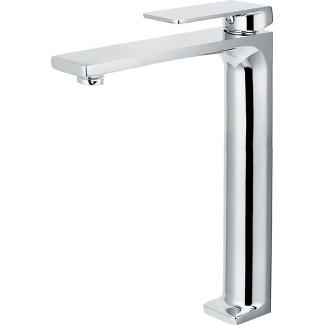 Robinet de lavabo haut avec monocommande  Modèle FIYI  Bec haut  Couleur Gris finition chrome [ IMEX® ] (1/2)