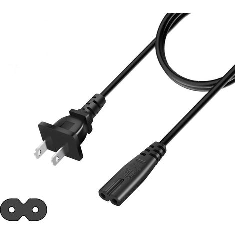 Câble D'alimentation Tv - C7 Iec320 Vers Nema 1-15P - 10 Piés 3 M - 125 V 7 A - 18 Awg - Compatible Avec Tv Led Lcd 4k - 1 Pièce (1/4)