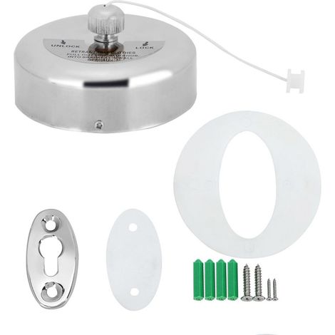 Corde à linge rétractable en acier inoxydable pour salle de bain, fil à linge mural extensible, 5 mètres, support mural inclus. (1/5)