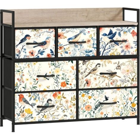 Elegant White 7-Drawer Chest for Organized Storage-Stylish and Functional Furniture for Bedroom or Living Room (1/5)