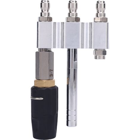 Ortviai Lance de lavage haute pression 3-en-1 avec réglage manuel 0-60°, raccord rapide 1/4", acier inoxydable, 3-7 GPM