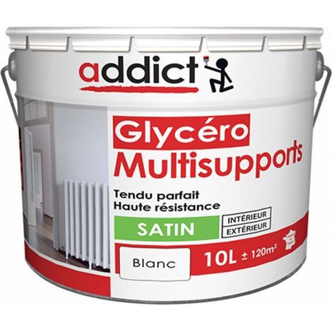 Lackfarbe Multi-Untergründe Satin 10 Liter Weiß - Addict
