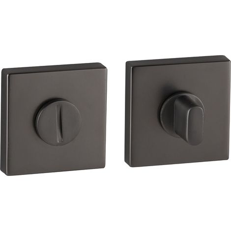 Marchesi WC-Rosette 52x52 mm Zamak vernickelt dunkel matt  Design-WC-Rosette mit Riegelstift und Schrauben