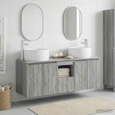 vidaXL Bathroom Cabinet Set 3 pcs Grey Sonoma 49.5 x 44.5 x 66 cm (1/5)