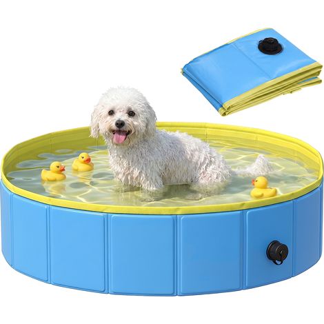PawHut Dog Pool Dog Bath Tub Dog Paddling Pool, Blue, 80 x 20 cm