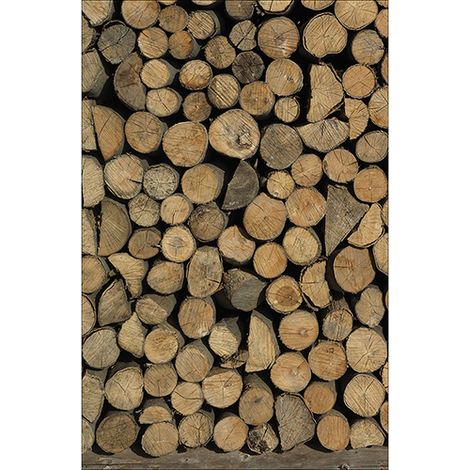 Sticker réfrigérateur et lave vaisselle, petites buches nature paisible déco, 75 cm X 49 cm (1/4)