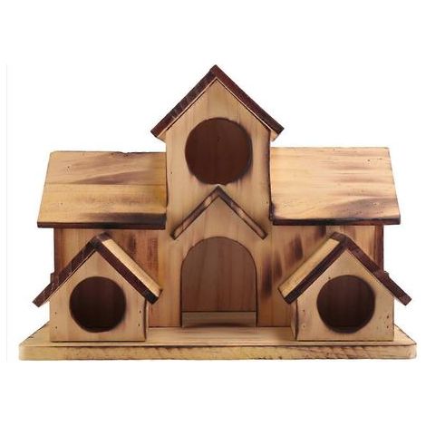 Nichoir en bois d'extérieur à 6 trous pour la décoration de cour
