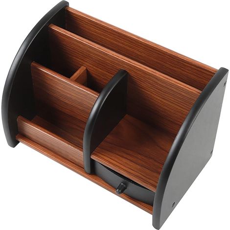 Schreibtisch Organizer, Ablagebox Stiftehalter mit Schublade für Büro, Holz Stiftehalter Schreibtisch, für Arbeitszimmer, Schlafzimmer, Büro, Schule, Klassenzimmer (1/5)