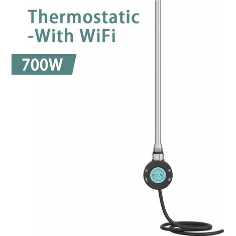 NRG Smart WiFi Thermostatic Electric Heating Element for Heated Towel Rail Radiator 700W Black