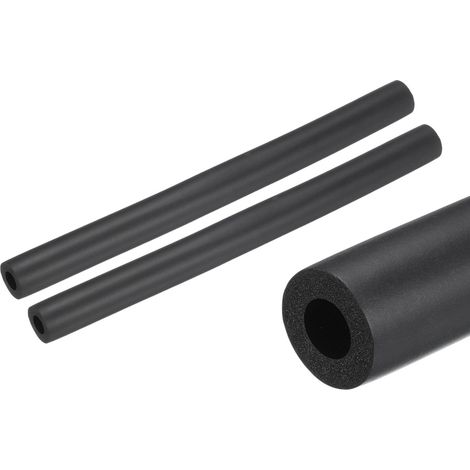 2pcs Tubes d'Isolation de Tuyaux 25cm/10", Isolant Tuyau Caoutchouc en Mousse, Conduits Isolants ID 10mm OD 20mm pour Support Poignée Chauffage Tube Climatisation, Noir (1/5)