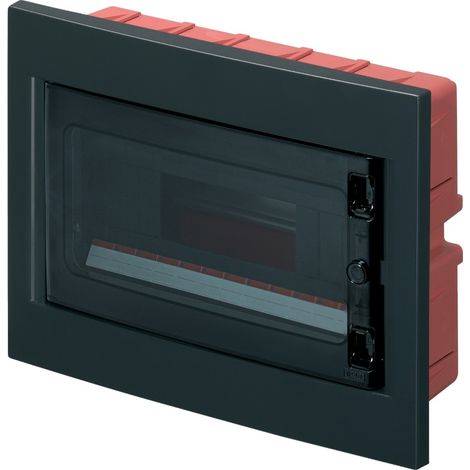Centralini da incasso Elettrocanali 12 moduli nero con porta ip40