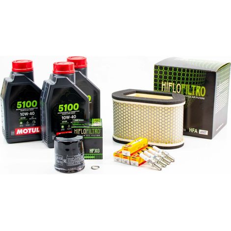 Kit Révision Filtres Bougies pour YAMAHA YZF-R1 de 1998 à 2001 - MOTUL 5100 10W40 3L