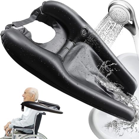 Bac à shampoing portable pour personnes âgées handicapées et alitées - couleur noire (1/3)