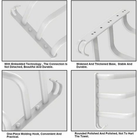 Porte-Serviettes - 50 cm - Blanc - Alliage D Aluminium - Salle De Bain - 1 Piece (1/5)