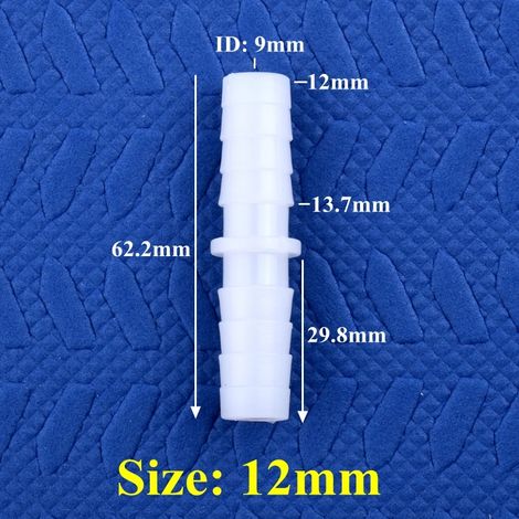 (12-12 mm PE-50 pièces) Raccords directs en plastique de qualité alimentaire à diamètre égal pour tuyau de pompe à air d'aquarium, raccords de tuyau d'eau à joint pagode (1/5)