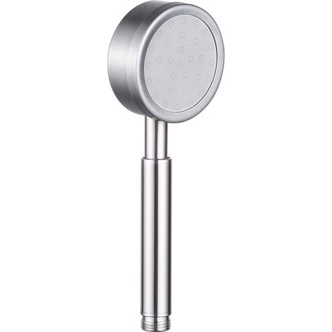 Pommeau de douche — Douchette à main haute pression en acier inoxydable (pommeau seul) — Raccord universel G1/2 — Argent (1/5)