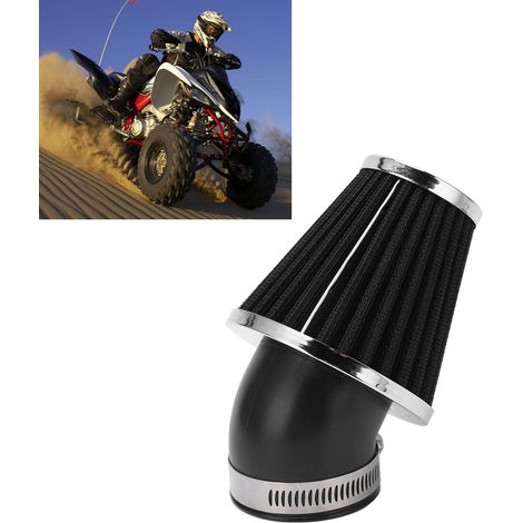 Filtre à air haute performance pour motos, diamètre intérieur de 48 mm, coude à 45°, convient aux modèles Honda, Yamaha, Suzuki ATV, SSR, TTR, Pit Bike, Mini Bike, GY6 (noir). (1/5)