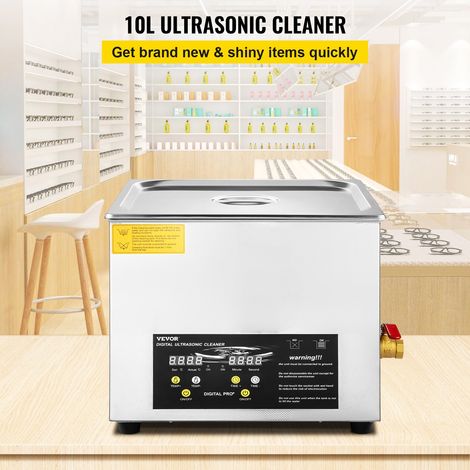Nettoyeur à Ultrasons Numérique 10 L, Chauffage 400 W, Ultrasons 240 W, Bac Ultrasons avec Chauffage et Minuterie, Appareil de Nett… (1/5)