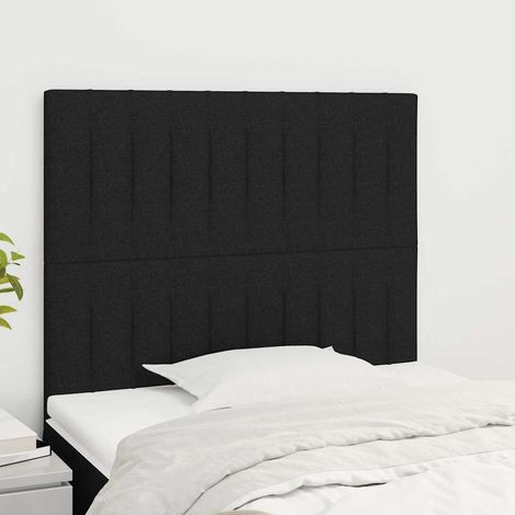 vidaXL Tête de lit Noir 100x5x118/128 cm Tissu (1/5)