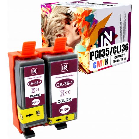 Inchiostro Inkdigo PGI35 CLI36 compatibile con Canon Pixma IP100 TR150 IP100V, certificato TÜV. (1/5)