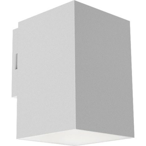 Applique moderno lampadari bartalini idor q1 led ip65 termoplastico monoemissione, finitura metallo bianco