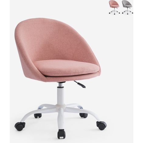 Sedia da ufficio girevole in tessuto regolabile in altezza Mikro - Rosa